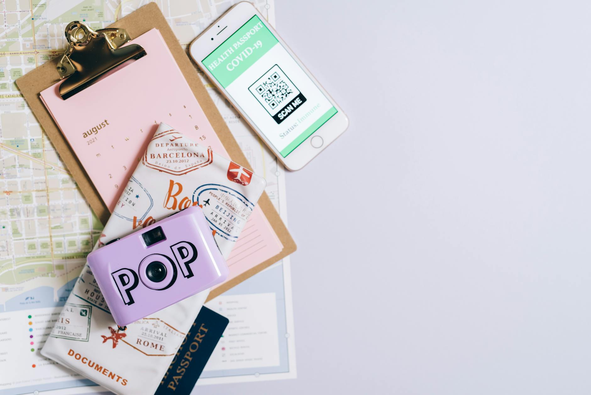 Traveler planning journey with calendar and tickets